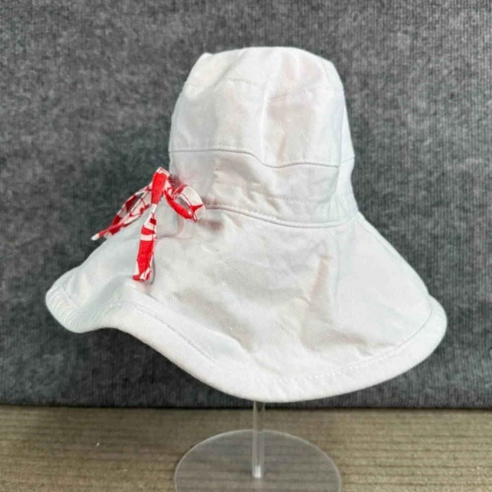 Wallaroo Reversible Bucket Hat White Red Hibiscus Floral Sun Hat Wide Brim